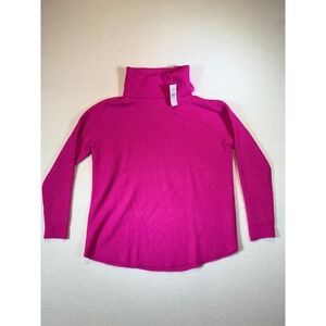 LOFT Women's XS Pink Ribbed Knit Long Sleeve Turtleneck Sweater Top